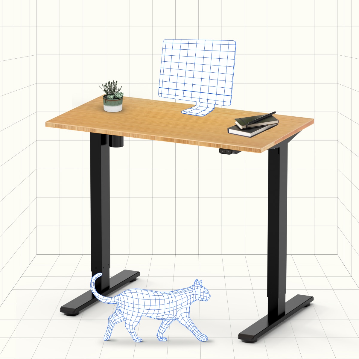 Product photograph of Flexispot Eg1 Electric Height Adjustable Ergonomic Standing Desk For Home Office Study Gaming Black from FlexiSpot UK