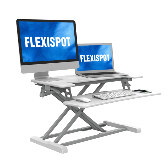 Product photograph of Flexispot Alcoveriser Standing Desk Converters M7 Medium White from FlexiSpot UK