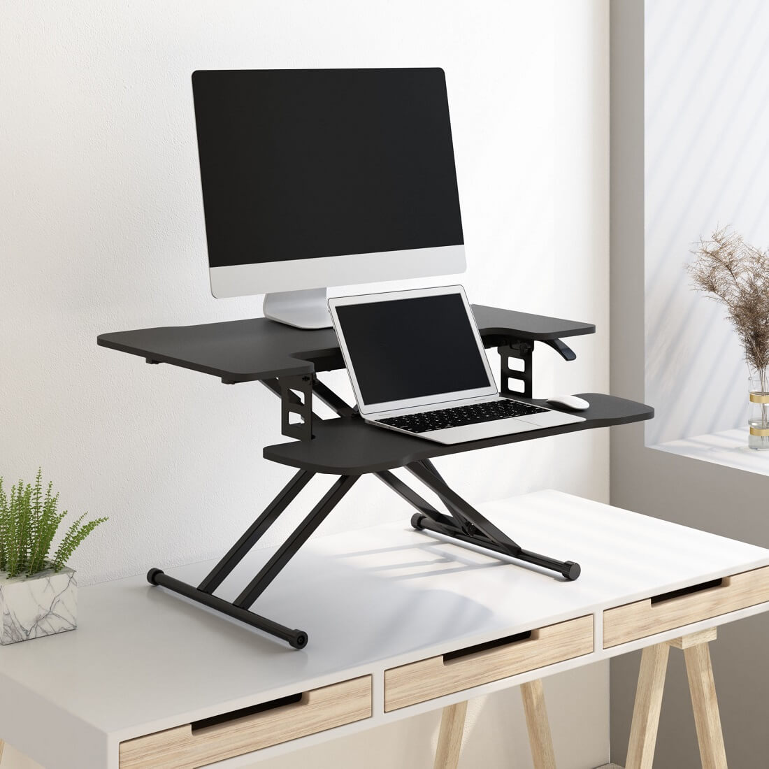 Product photograph of Flexispot Classicriser Standing Workstation Converters Black Laptop Stand M18m Easy Adjustable 31 from FlexiSpot UK